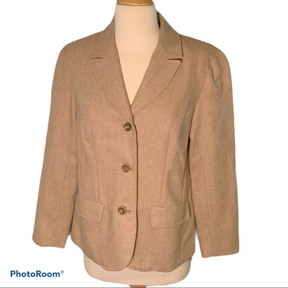 Coldwater Creek Jackets & Blazers - Coldwater Creek Brown Herringbone Blazer, 8P